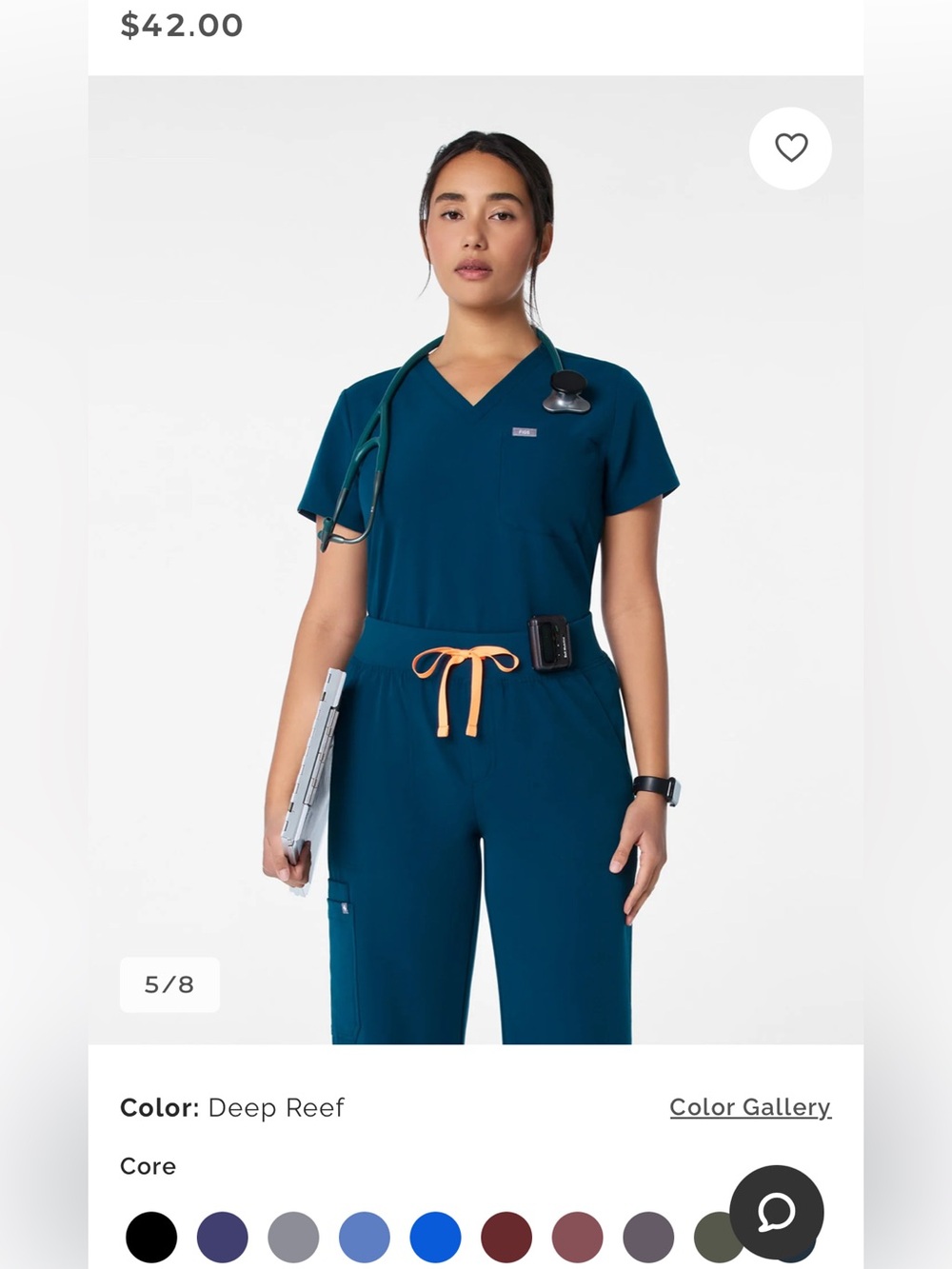 Figs Teal Blue V-Neck Medical Scrub Top and bottoms